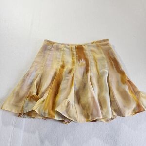 Molly Green Yellow Watercolor  Mini Skirt With Built In Shorts Size Xsmall